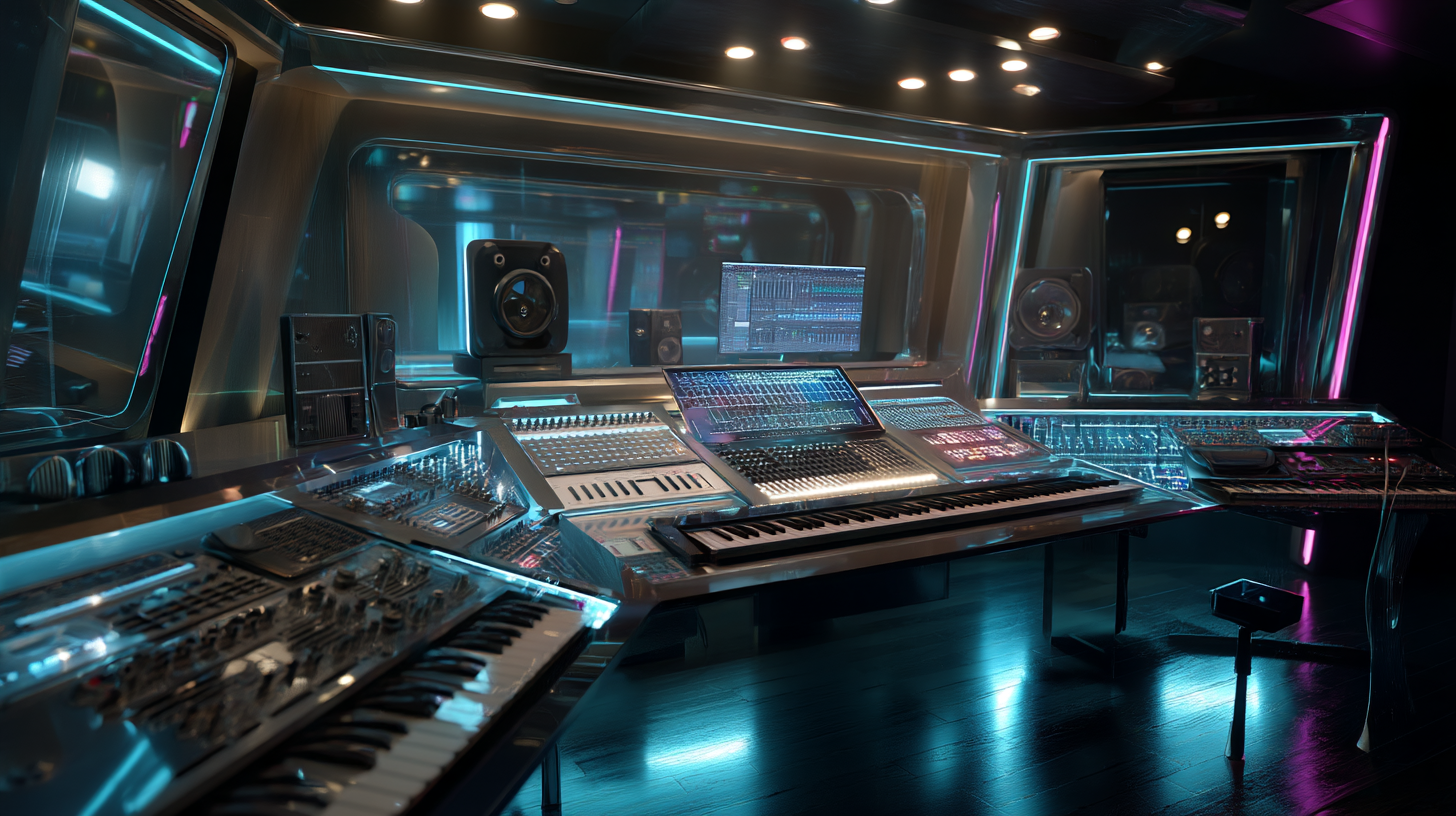 Futuristic Music Production Studio